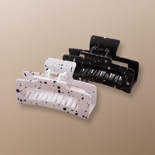 Black/White Hair Claw - 2pc
