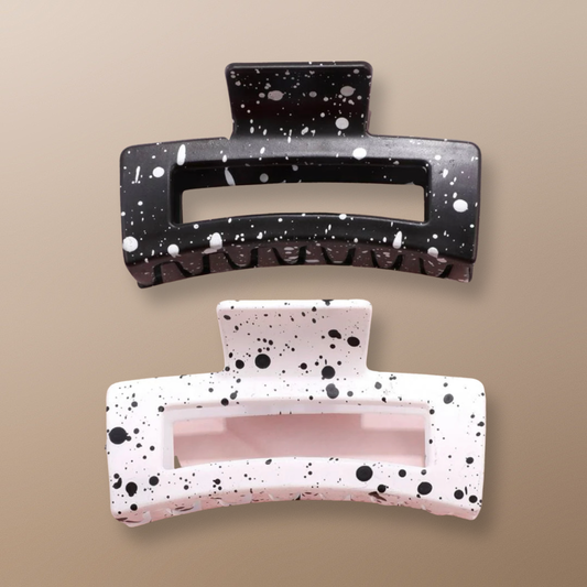 Black/White Hair Claw - 2pc